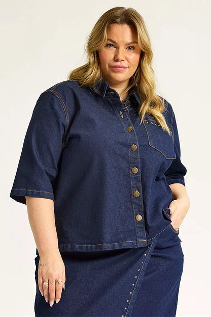 Denim Hemd Dunkelblau