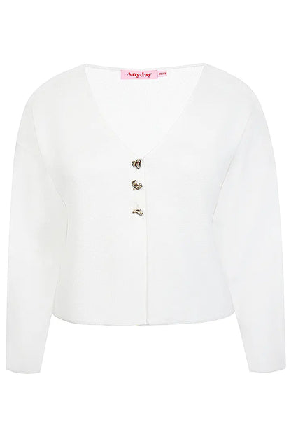 Anyday Jacke mit Herzknöpfen – Weiß, Produktfoto