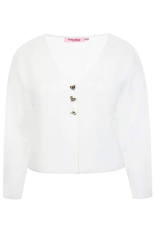 Anyday Jacke mit Herzknöpfen – Weiß, Produktfoto