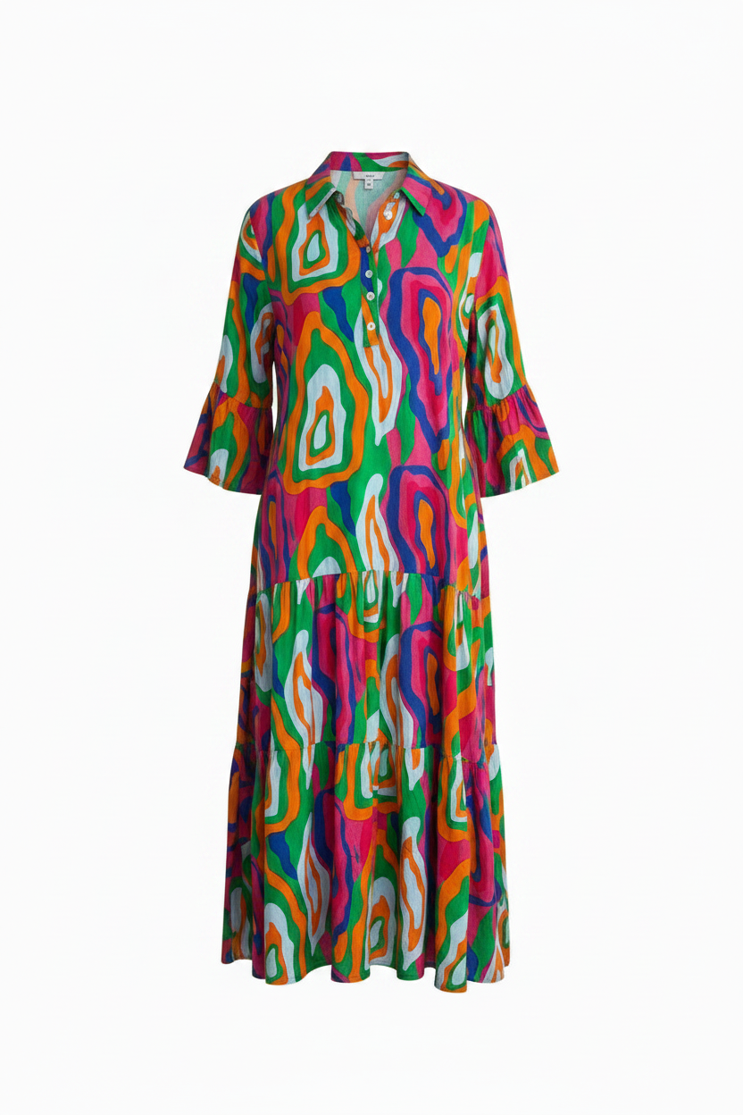Buntes Maxikleid – wie schwarzes Referenzbild