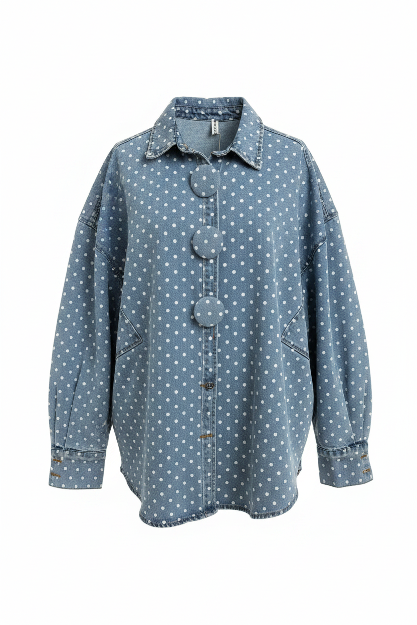 Denim Polka Dot Hemd Produktbild