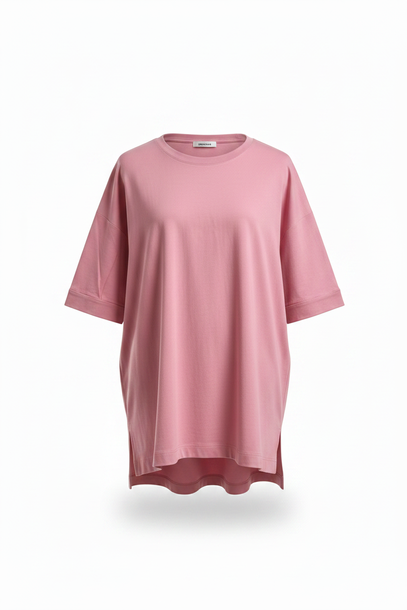 Pink Oversize T-Shirt – reiner weißer Hintergrund