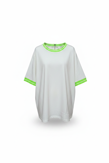 Weißes T-Shirt mit Neongrün Produktfoto